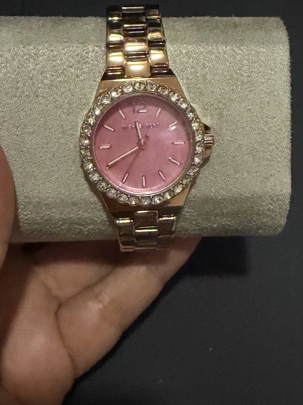 Michael Kors Rose Gold Bracelet Watch with Pink Dial and Crystal Bezel